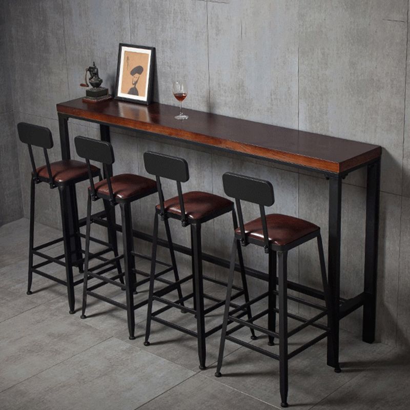 Rectangle Bar Counter Table Industrial  Bar Table with Metal Base