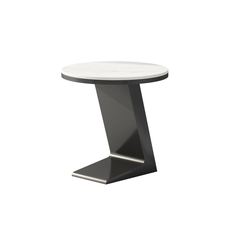 Modern 19.68" Tall Side Table Black Metal Sofa Side Accent Table