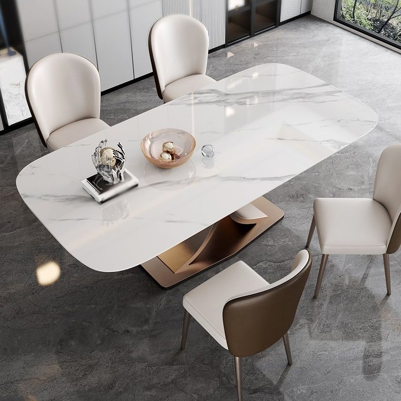 Luxury Sintered Stone Top Dining Set Rectangle 1/4/5/6 Pieces Dining Table with Chairs