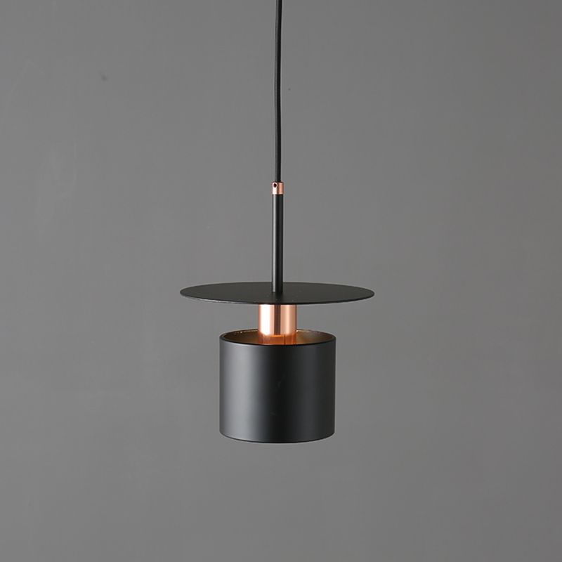 Nordischer Zylinderschatten hängend hängendes Licht, Metall 1-Licht-Hangleuchten für Innenräume