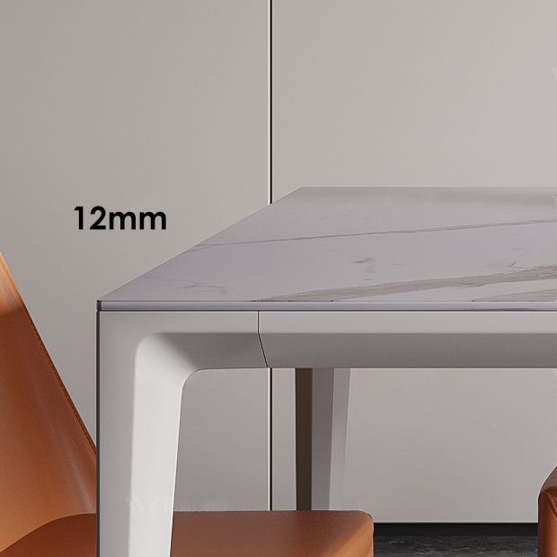 Minimalist Style Dining Room Set Sintered Stone Top Dinette Set with Metal 4 Legs Base