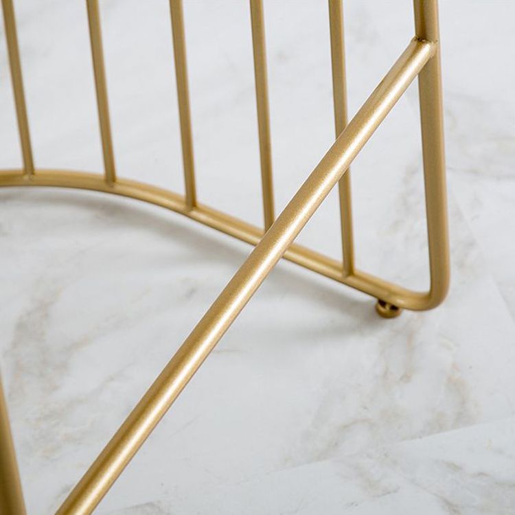 Glam Style Upholstered Bar Stools Armless Low Back Stools with Metal Base