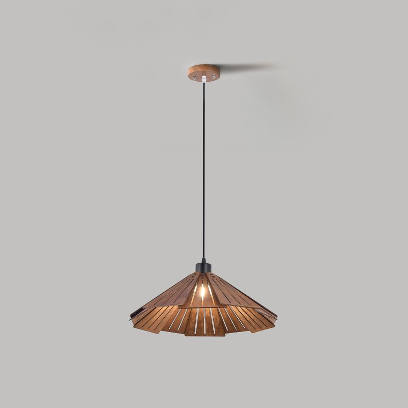 Geometry Shaped Basswood Ceiling Pendant Light Modern Style Hanging Light for Dining Room