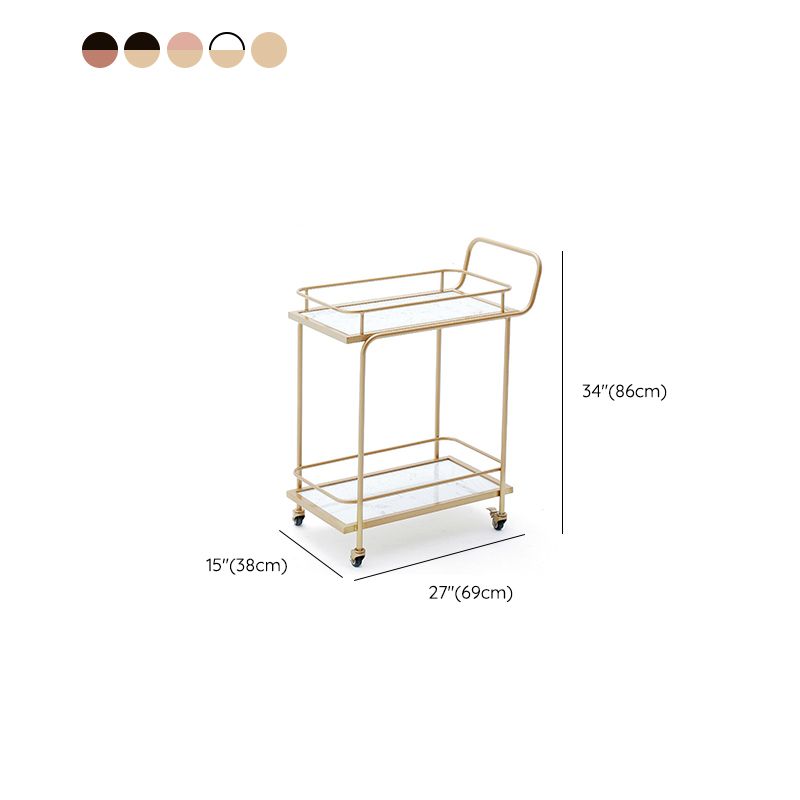 Home Dining Prep Table Modern Rectangular Prep Table with Casters
