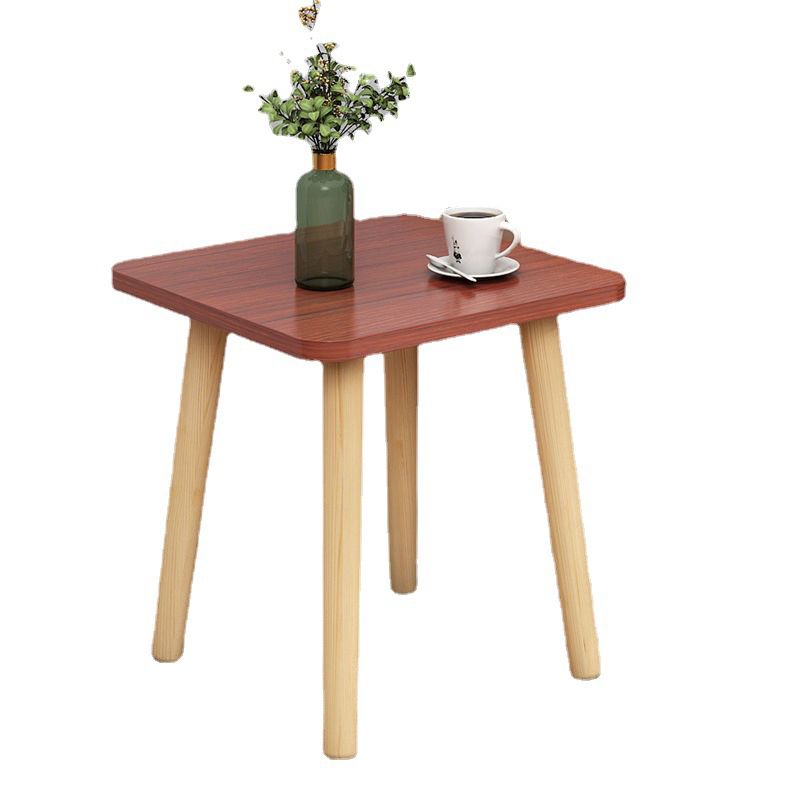 16.5"Tall Square End Table Black/white/brown Wood 4 Legs Side Table