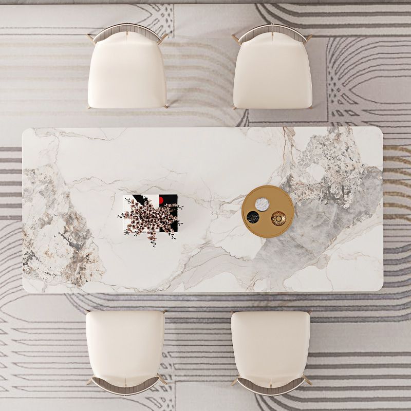 Luxurious 1/2/3/4/5/6/7 Pieces Rectangle Dining Set Sintered Stone Top Dinette Table Set