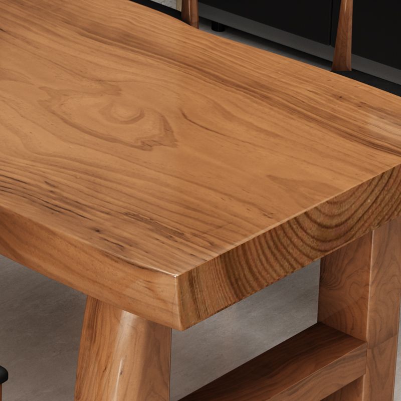 Rectangle Double Pedestal Dining Table Modern Pine Wood Table for Kitchen Use