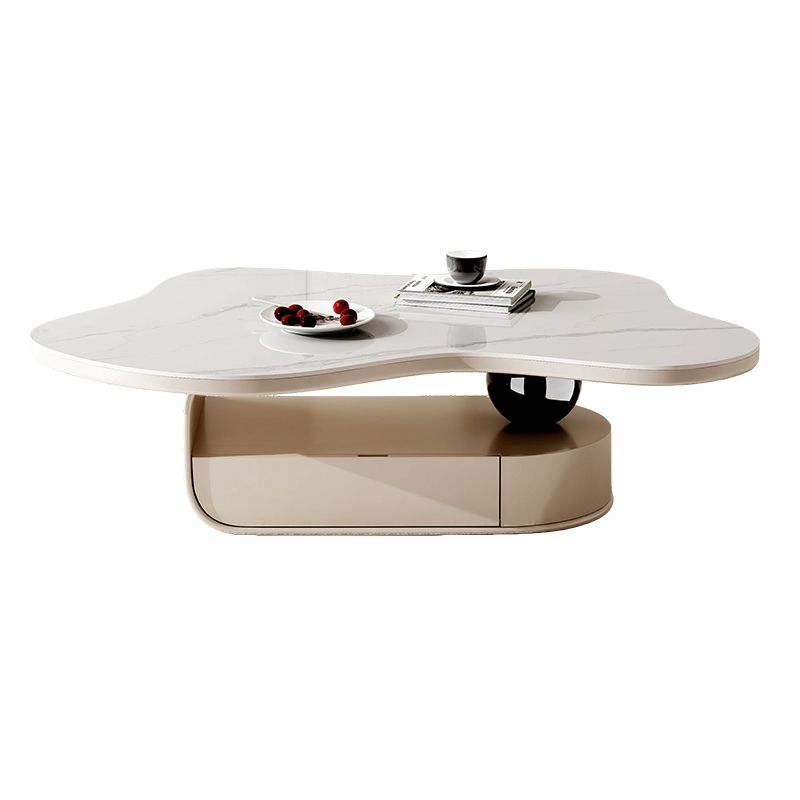 Modern Coffee Table Free Form Single Coffee Table with Storage Drawer