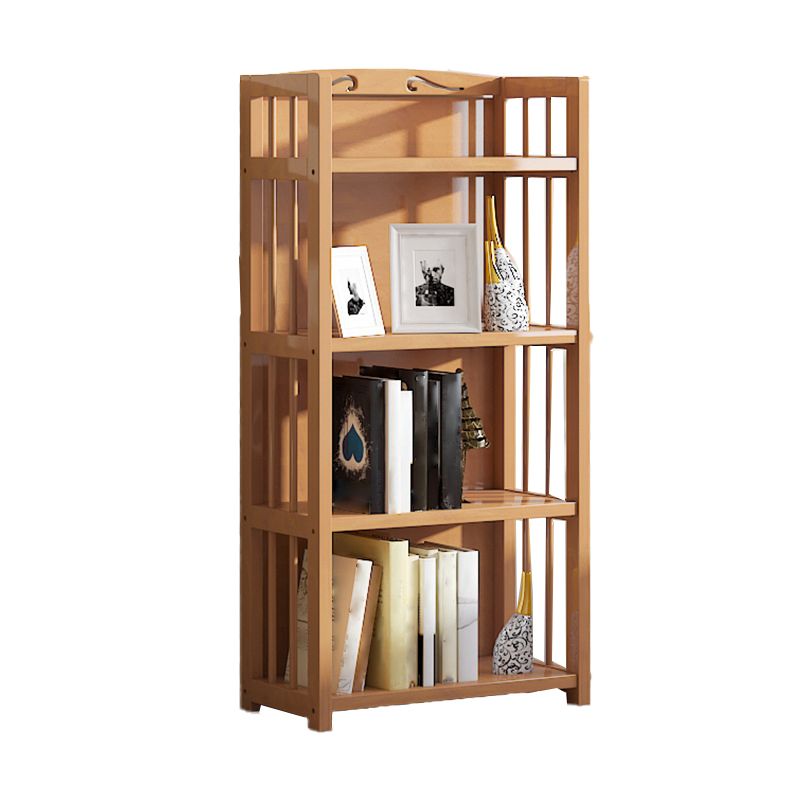 10" D Geometry Bamboo Bookshelf Modern Style Bookcase for Bedroom