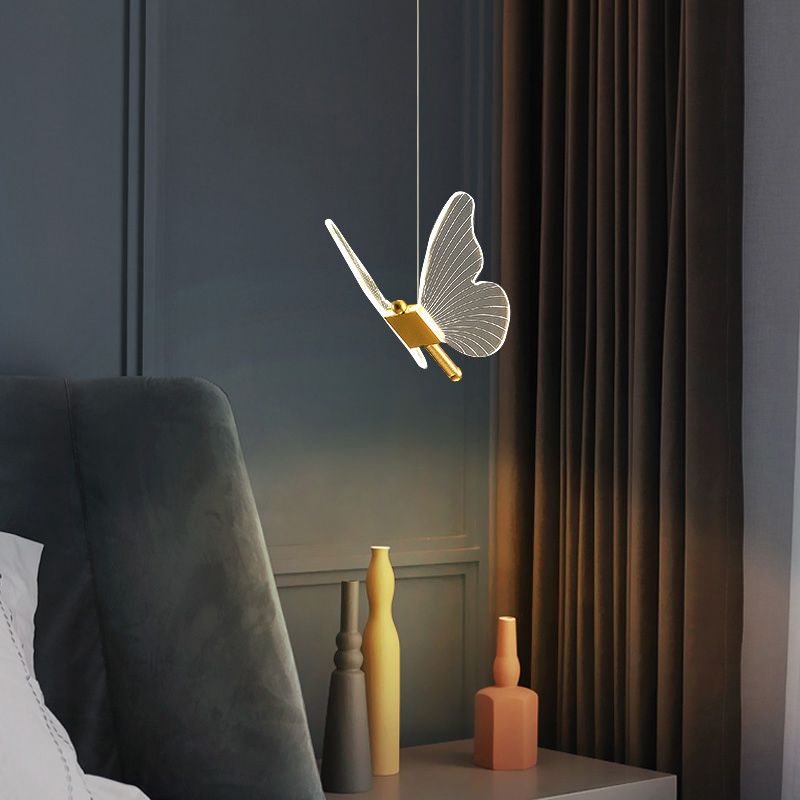 Nordischer Luxusstil Schmetterling Leuchte LED -Schlafzimmer Schmetterling Anhänger Kronleuchter