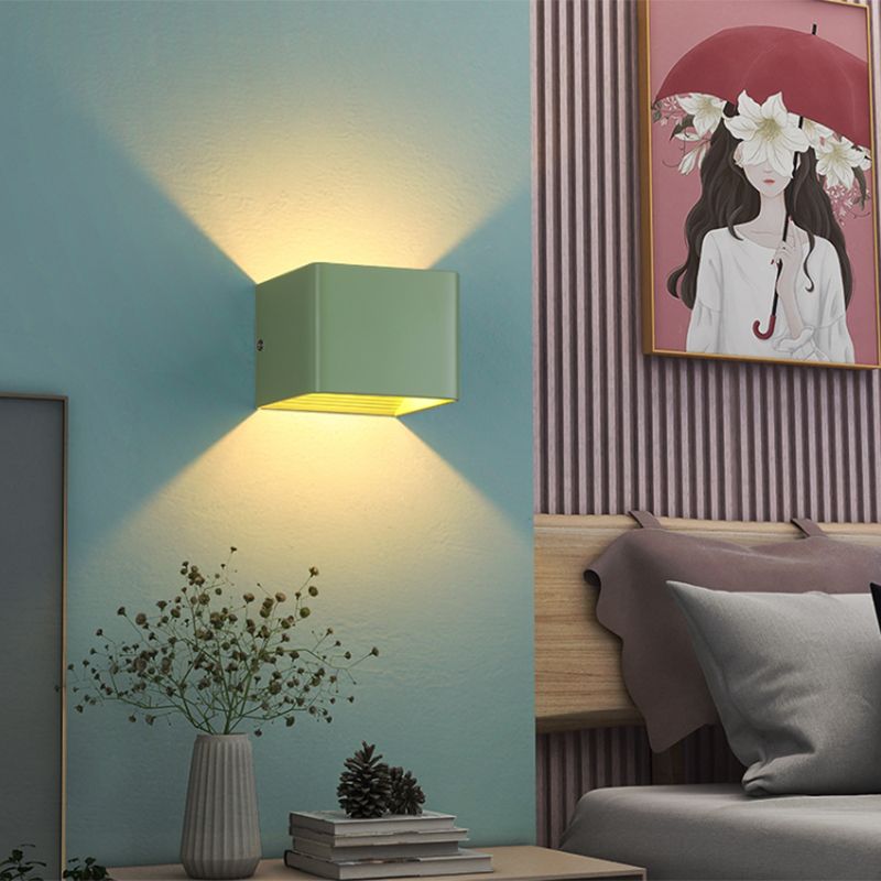 Modern Style Square Shape Wall Sconce Metal 2 Light Sconces for Corridor