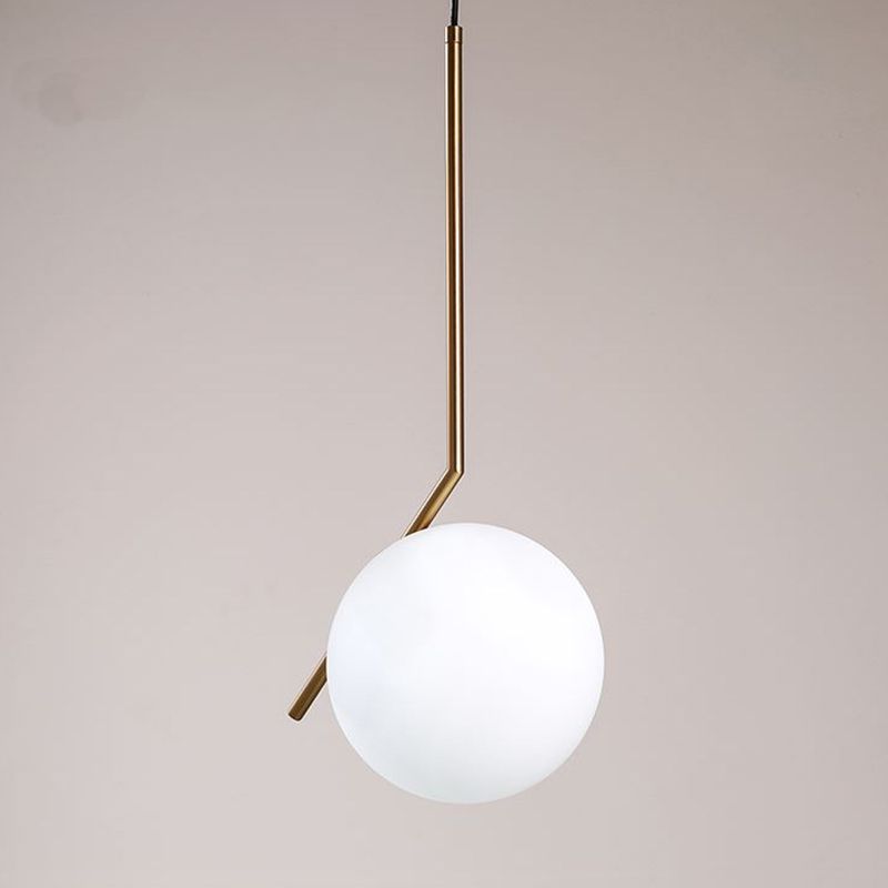 Crema Glass Globe Sospensione Lampada Minimalista 1 Lampada a sospensione per il ristorante