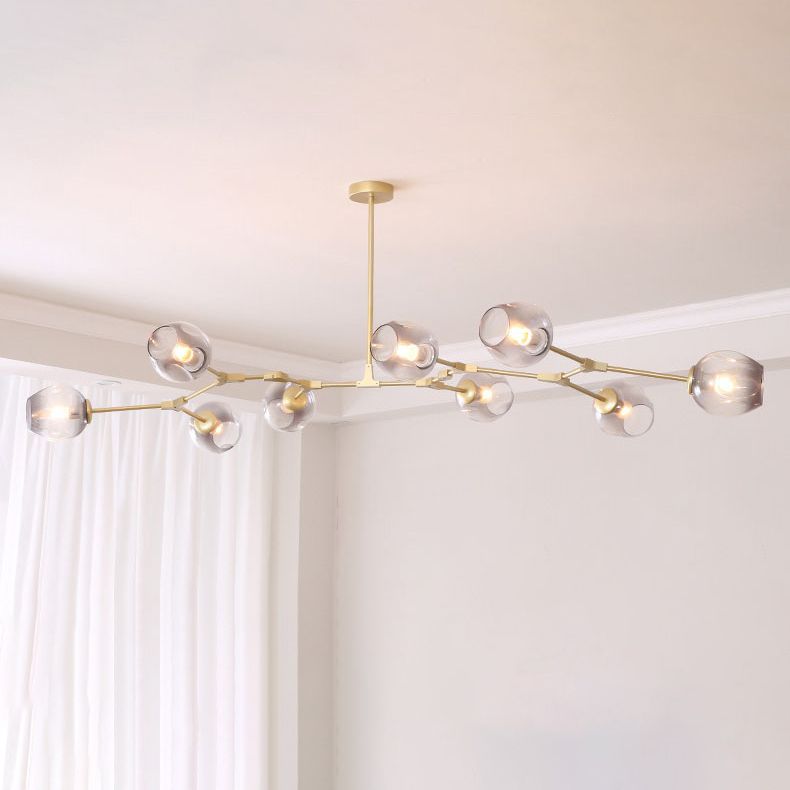 Hedendaagse transparant glaskroonluchter verlichtingsarmaturen Woonkamer Hangende kroonluchter