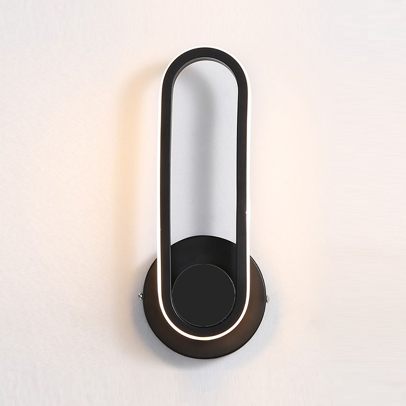 Modern Simple Aluminum Wall Light Ellipse Shape Rotatable Wall Lamp for Living Room