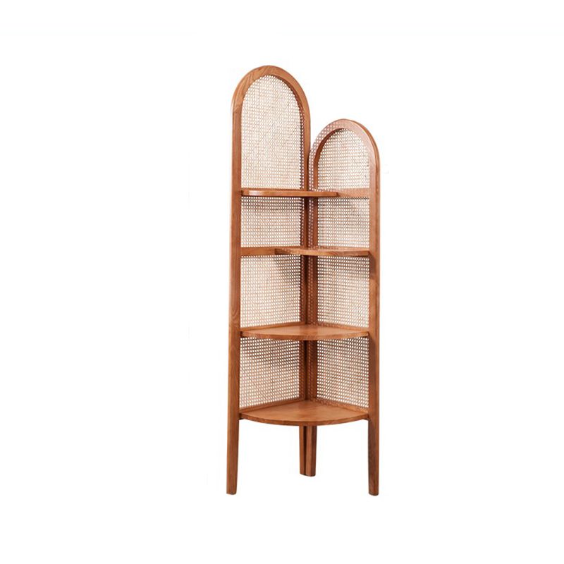 71.3" Tall Corner Chest Solid Wood Triangle Storage Cabinet with 4 Shelves