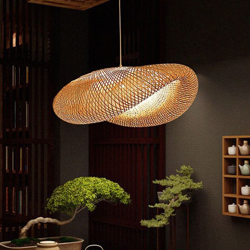 Geometrische hängende Licht moderne Art Holz 1 Licht nach unten Beleuchtung