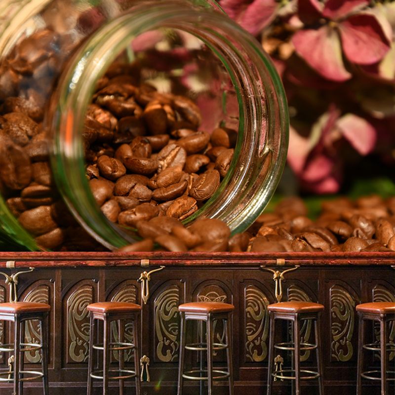 Roasted Coffee Beans Mural Wallpaper for Coffee Shop Wall Decor, Made to Measure