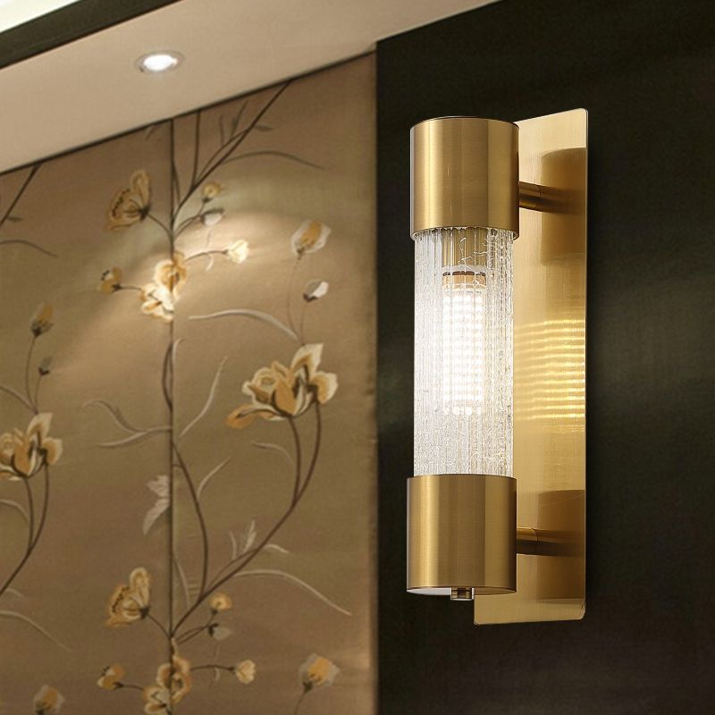 1 lampcilindrische wandverlichting Minimalisme Minimalisme Goud Crackle Glass SCONCE LICHT, 15 "/19.5" HOOG