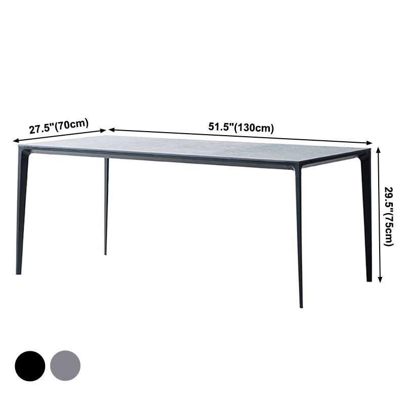 Mesa de comedor de piedra sinterizada gris mesa de comedor con base de metal y 4 patas
