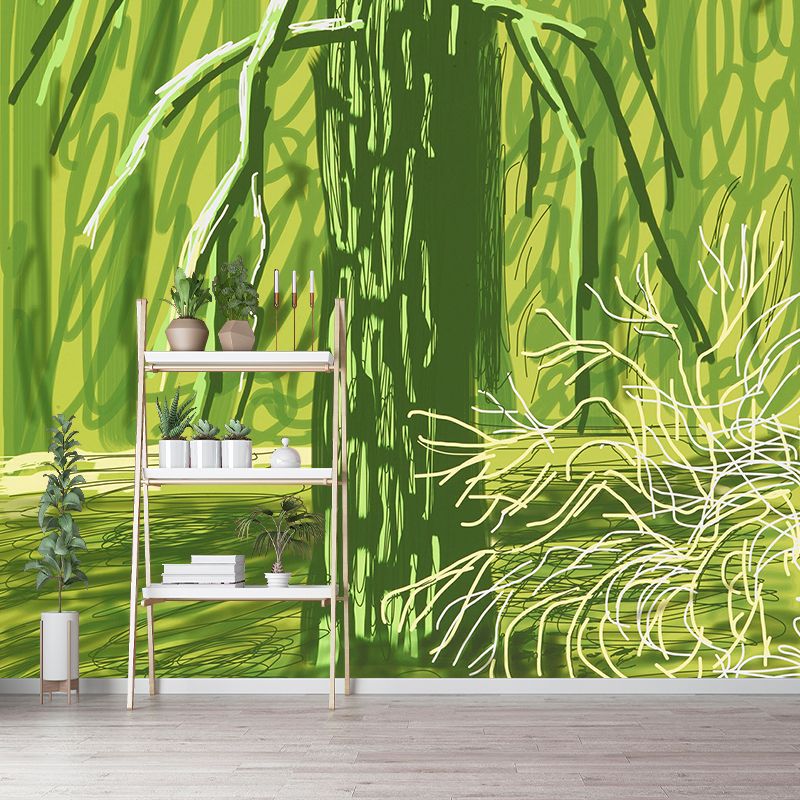 Bare Tree Trunk Wall Murals Artistry Stain Resistant Bedroom Wall Decoration, Custom Made