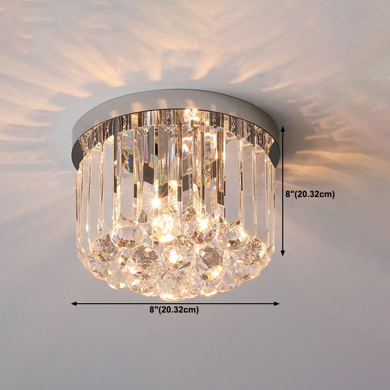 Modern Minimalist Ceiling Lamp Nordic Crystal Flush Mount Light Fixture for Bedroom