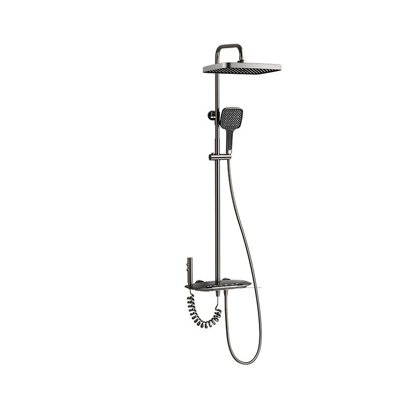 Modern Shower System Solid Color Dual Shower Head Shower Set with Slide Bar