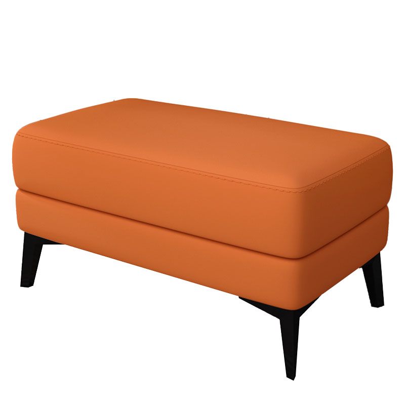 Modernism Leather Storage Ottomans Rectangle Storage Ottomans with Legs for Living Room