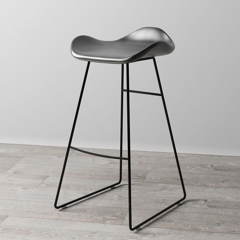Leather Armless Home Stool Modern Footrest Matte Finish Barstool