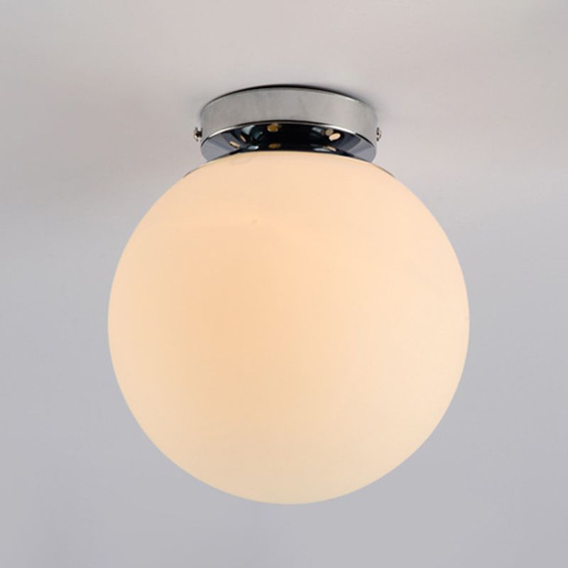Plafonnier encastré pour allée sphérique, luminaire moderne en verre blanc