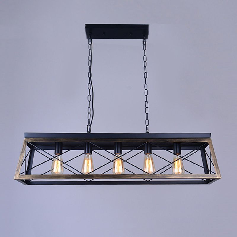Industrial Island Light Geometric Hanging Lighting Fixture for Dining Room