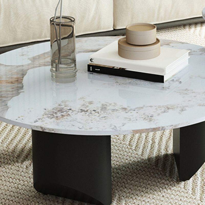 Modern Slate Coffee Table Round Coffee Table for Living Room