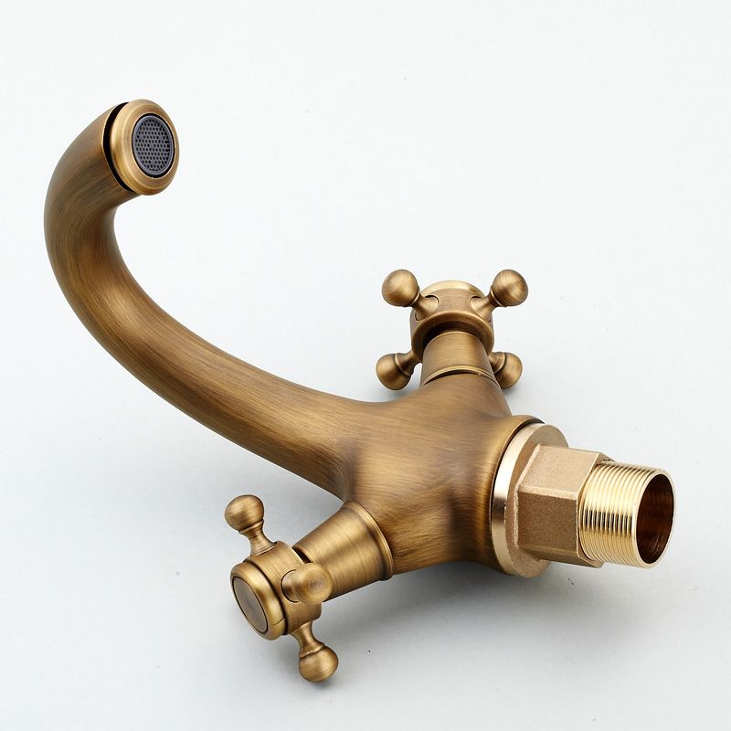 Glam Style Copper Roman Tub Faucet Low Arc Deck Mounted Roman Tub Faucet Set