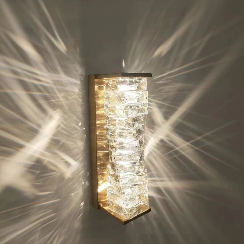 17.7" Height Twisted Crystal Post Wall Lamp Post-modern Style LED Sconce Lights for Hallway Aisle