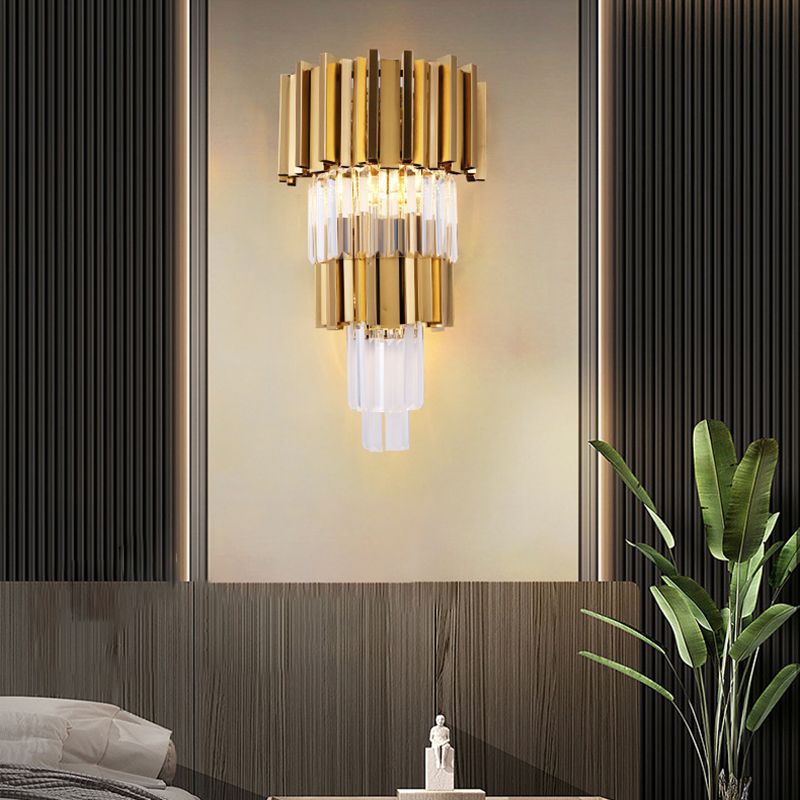 Contemporary Crystal Wall Lamps Metal Wall Light Fixtures for Bedroom