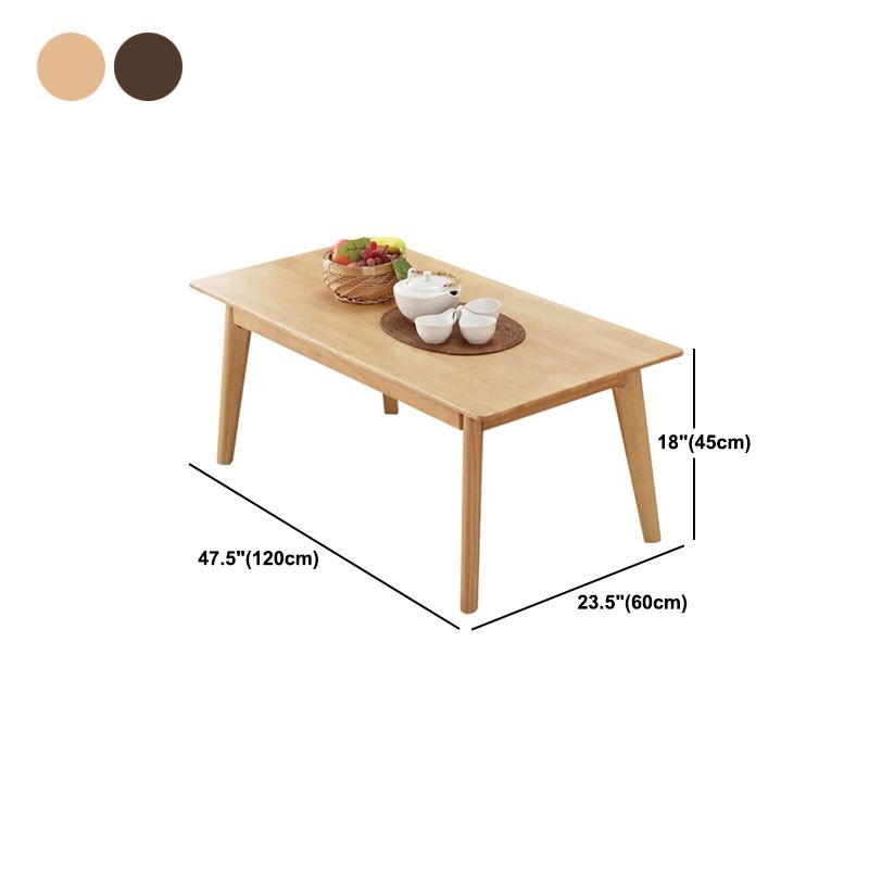 Scandinavian Solid Wood Coffee Table with 4 Legs Coffee Cocktail Table
