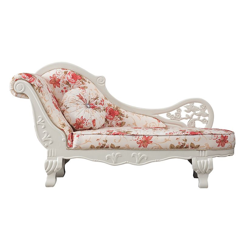 French Country Chaise Lounge Couch Flower Chaise with One Armed
