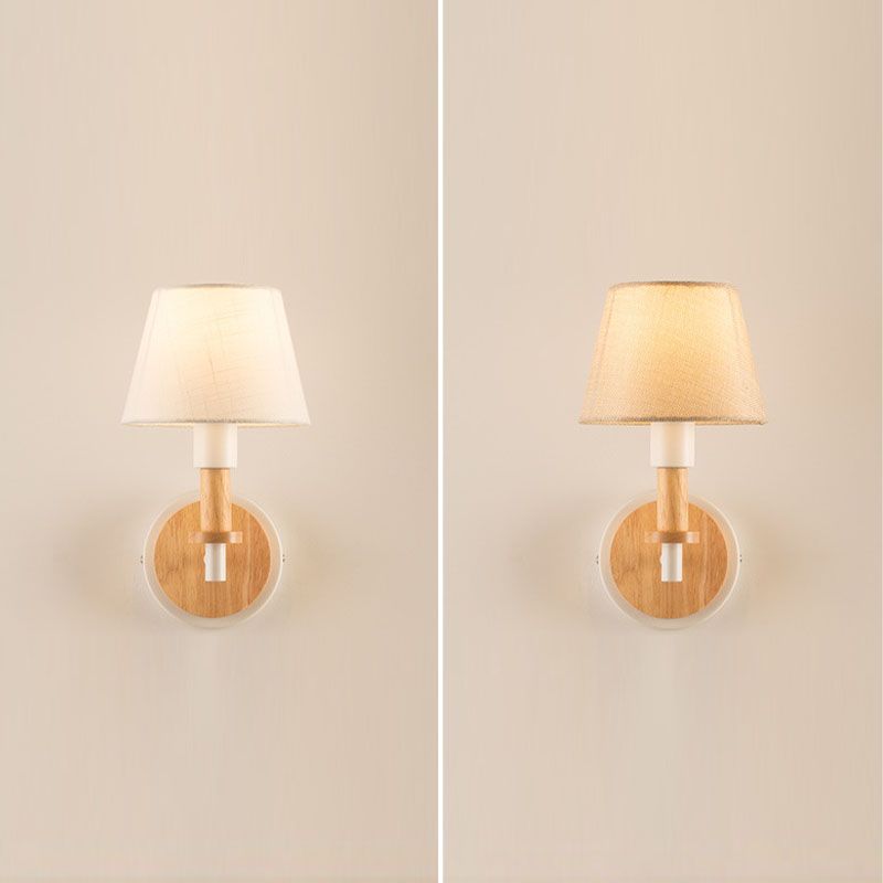 Cone Wood Wall Light Nordic Modern 1-light Wall Sconce for Children's Room