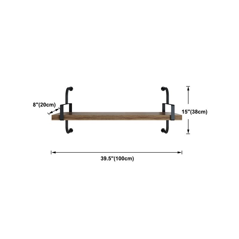 7.87" Wide Solid Wood Floating Shelf Industrial Wall Mounted Bookshelf