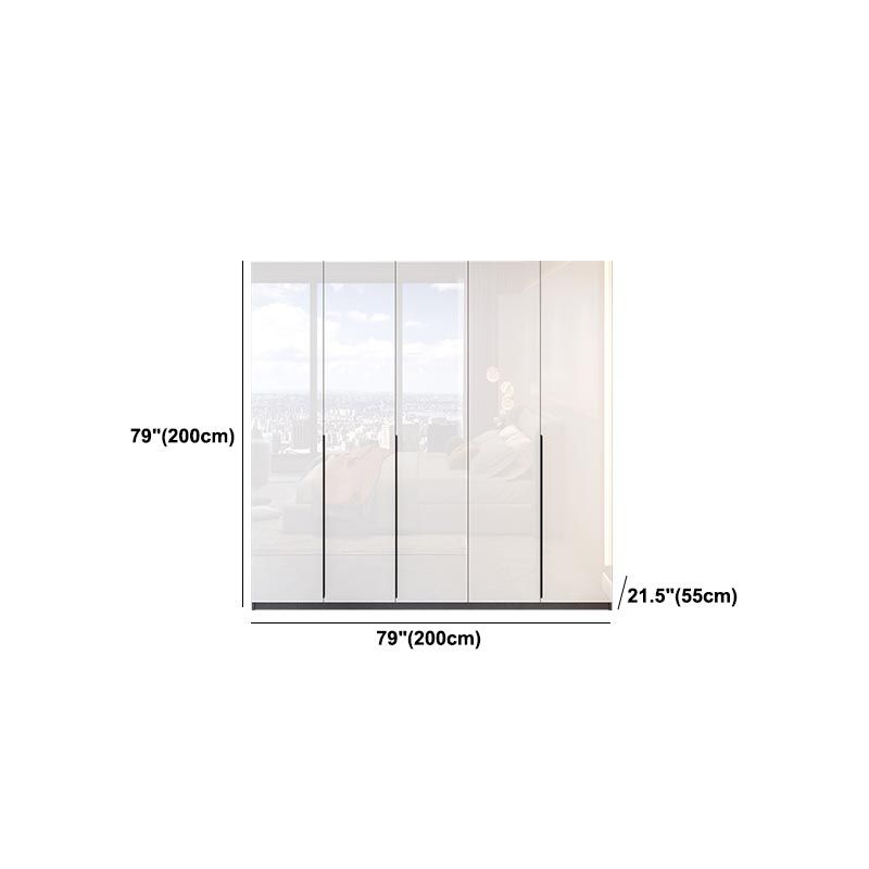 Contemporary Wooden Wardrobe White Colour Wardrobe Closet with Garment Rod