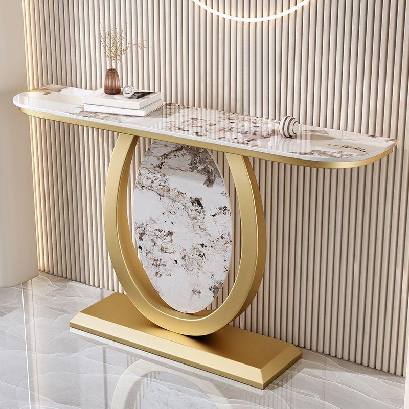 Half Moon Contemporary Console Accent Table Antique Finish Console Table