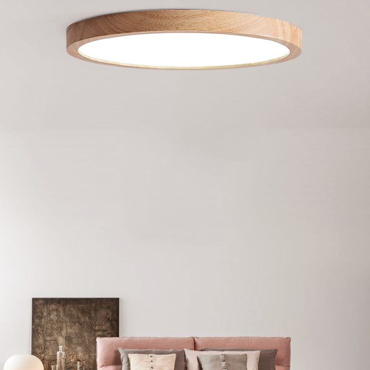 Modern Wood Flush Mount Ceiling Fixture Room Light Indoor Bedroom Light