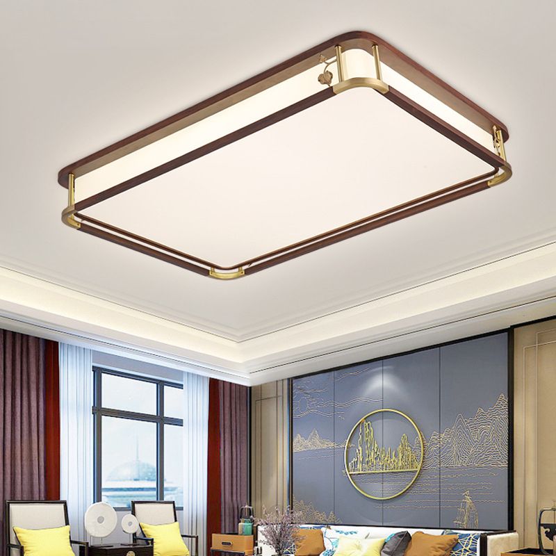Modern Ceiling Light Wooden Flush Mount Light Fixture for Bedroom