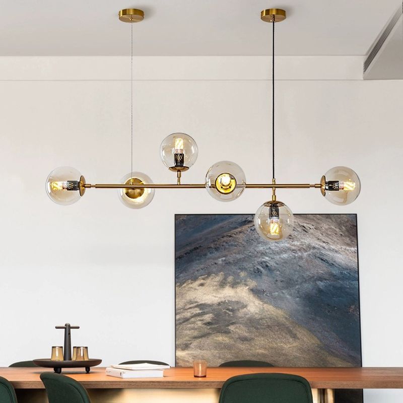 Modernism Metal Kitchen Island Lighting Globe Shaded Ceiling Light for Home