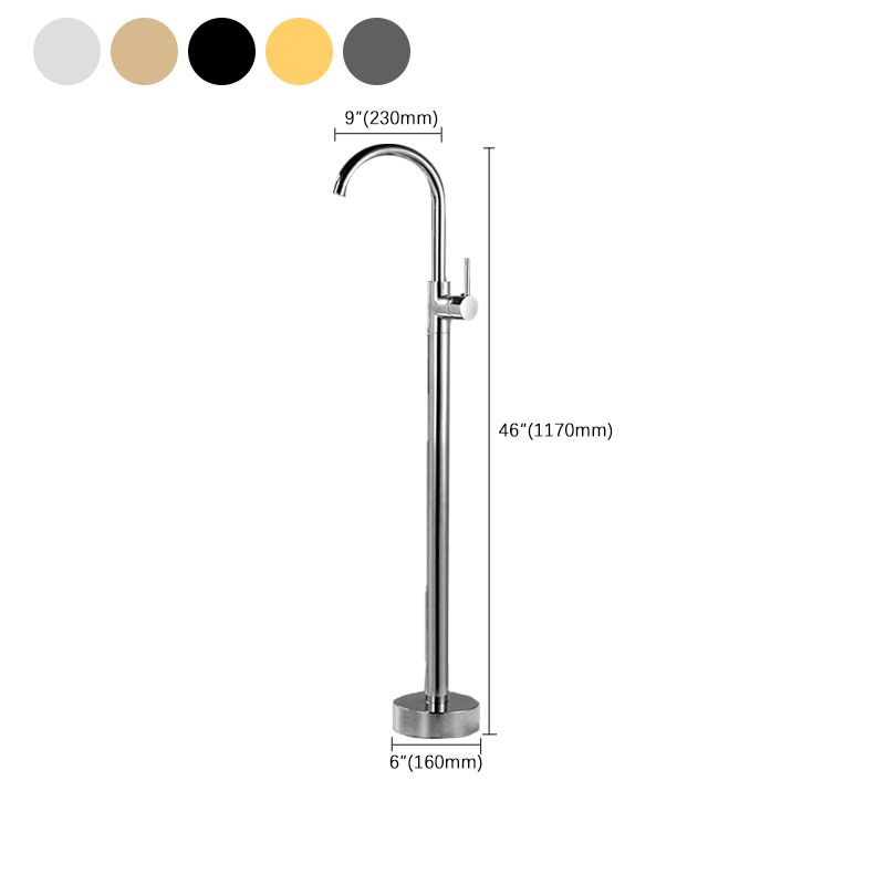 Contemporary Style Freestanding Faucet Copper Floor Mounted Freestanding Faucet