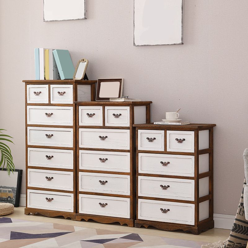 Nautical Bedroom Vertical Storage Chest Wooden Chest with Drawers