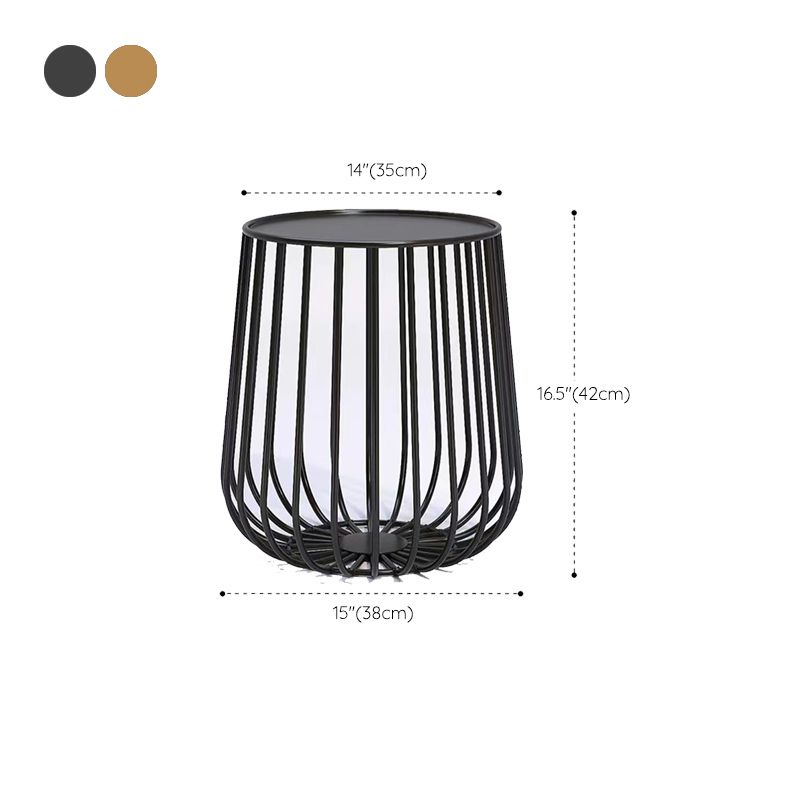 Mid-century Modern Iron Round Coffee Table, Frame Base Cocktail Table