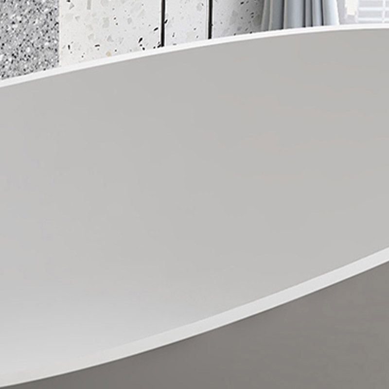 Modern Ellipse Stone Bathtub Freestand Soaking Bathtub with Drain Bath Tub