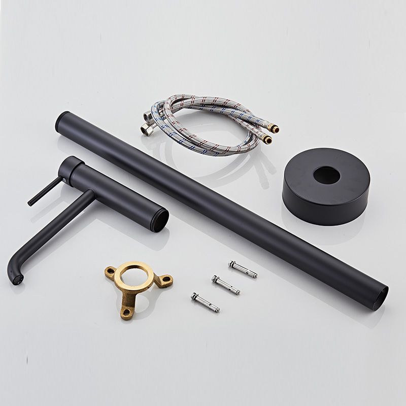 Floor Mounted Metal Freestanding Tub Filler Swivel Low Arc Freestanding Faucet