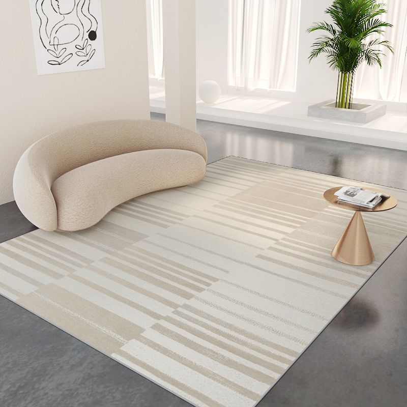 Gray Modern Rug PVC Color Block Rug Non-Slip Backing Rug for Home Decoration
