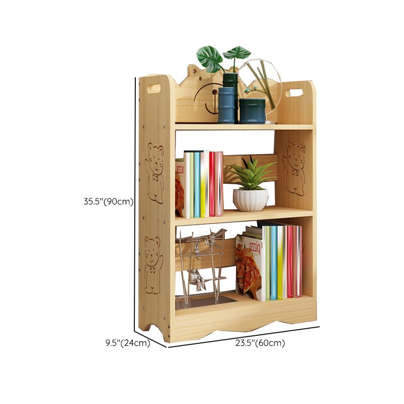 Modern Vertical Wooden Shelf Bookcase Shelves Included Natural Bookshelf for Home